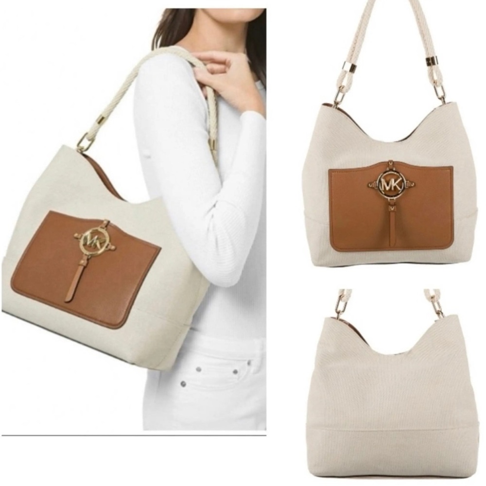 Michael Kors Brown and Cream Shoulder Bag